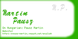 martin pausz business card